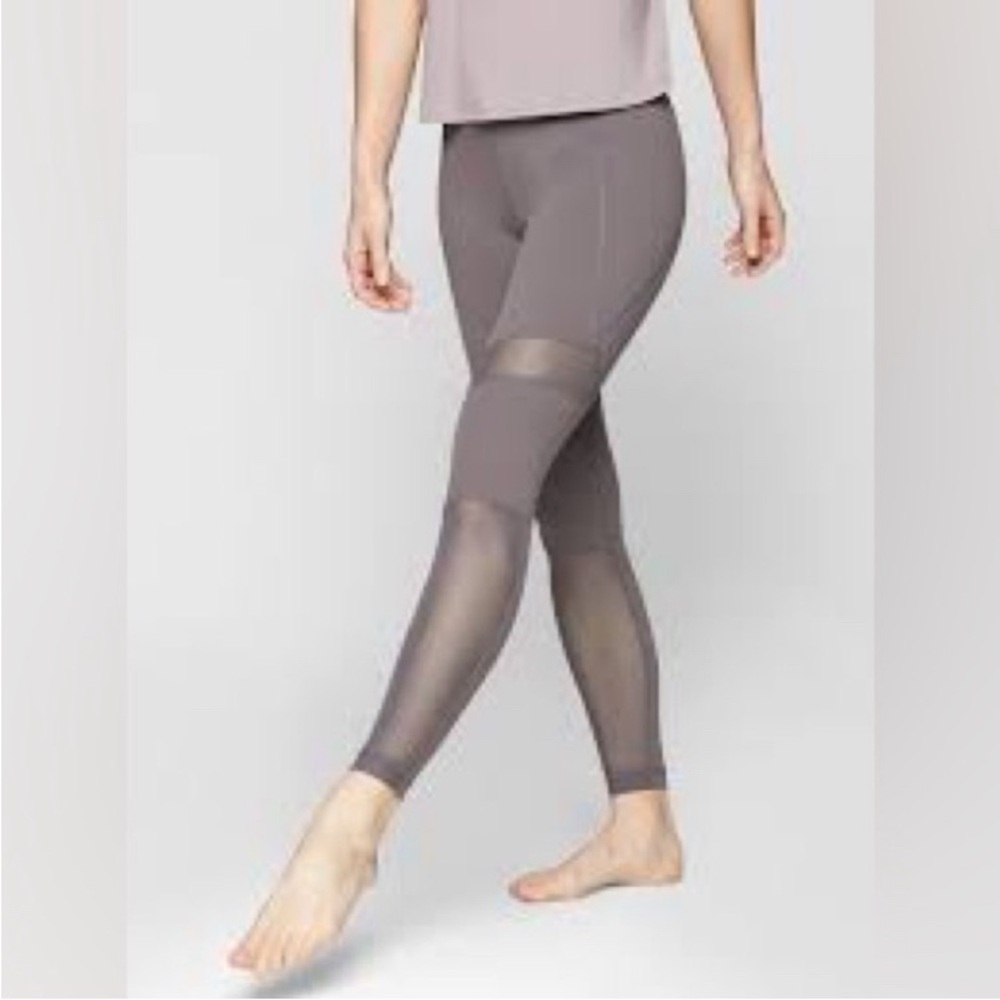 Athleta Women’s MeshBlock Pocket Salutation Pura Leggings in Gray Size Small